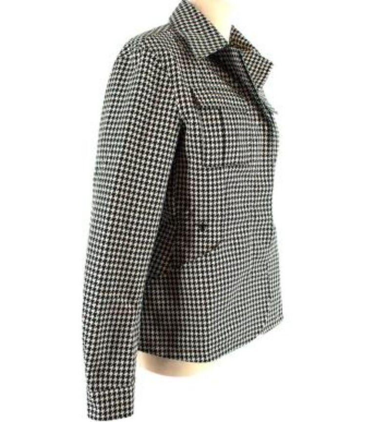 Dior Black and White Houndstooth Jacket For Sale at 1stDibs