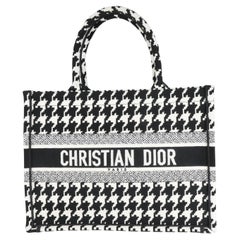 Dior Black & White Houndstooth Small Book Tote
