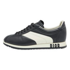 Dior Black/White Leather Diorun Low Top Sneakers Size 40.5