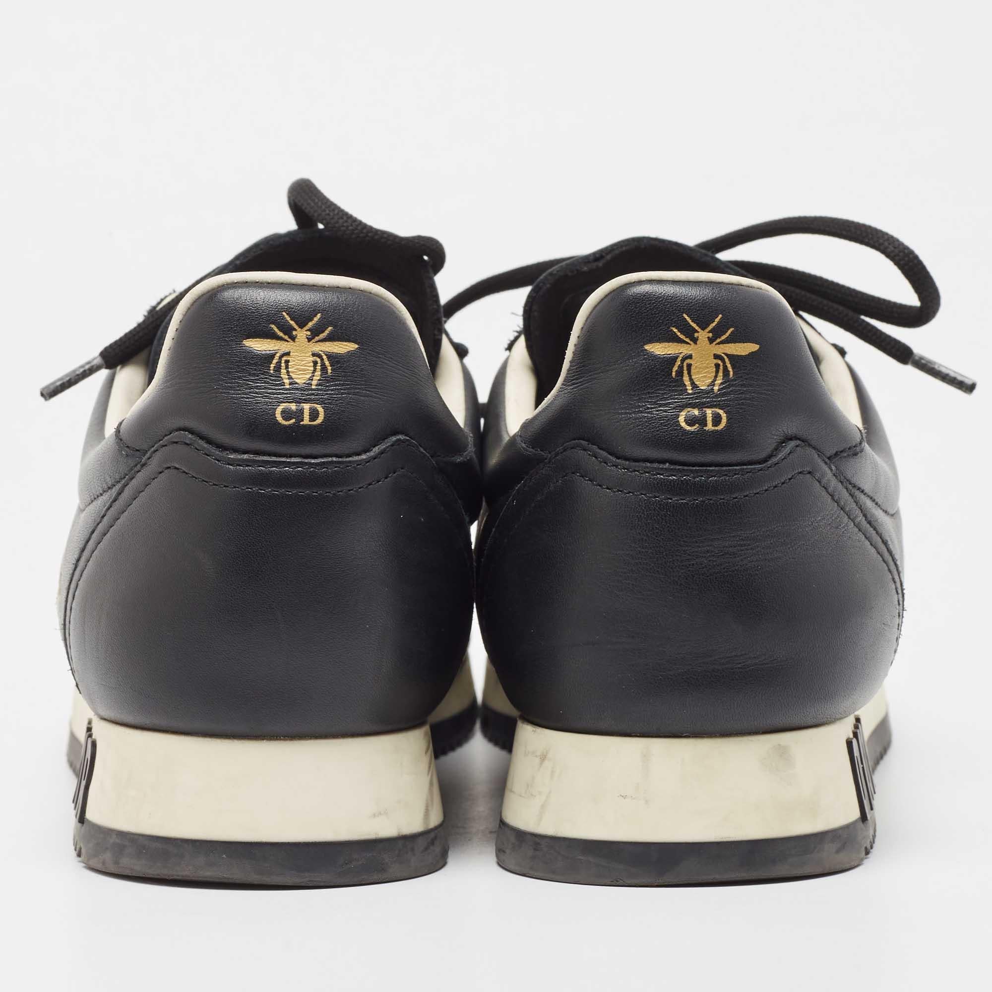 Dior Black/White Leather Diorun Sneakers Size 38 1