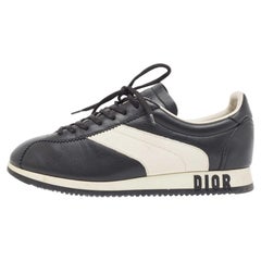 Dior Black/White Leather Diorun Sneakers Size 38