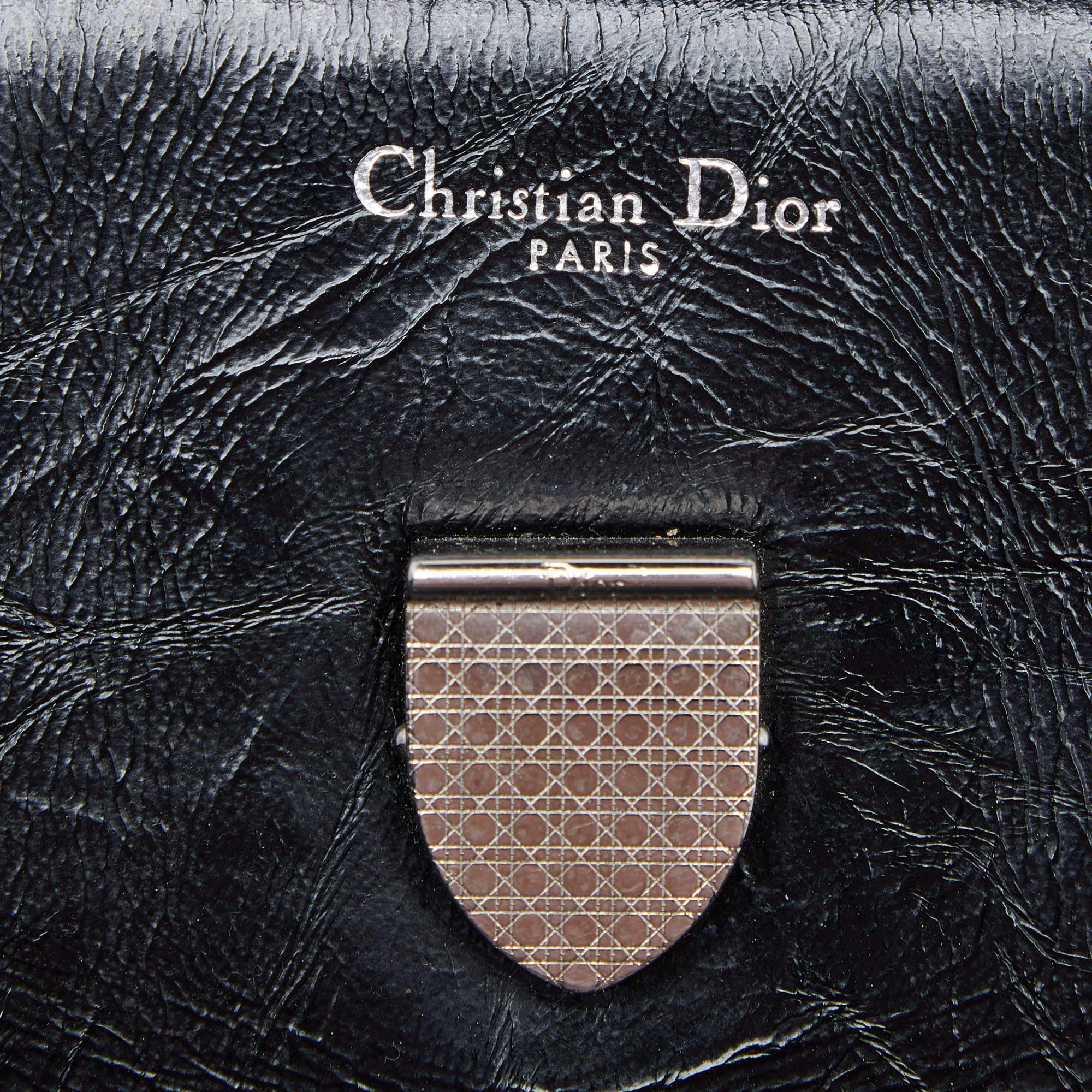 Dior Black/White Leather Medium Diorever Bag 4