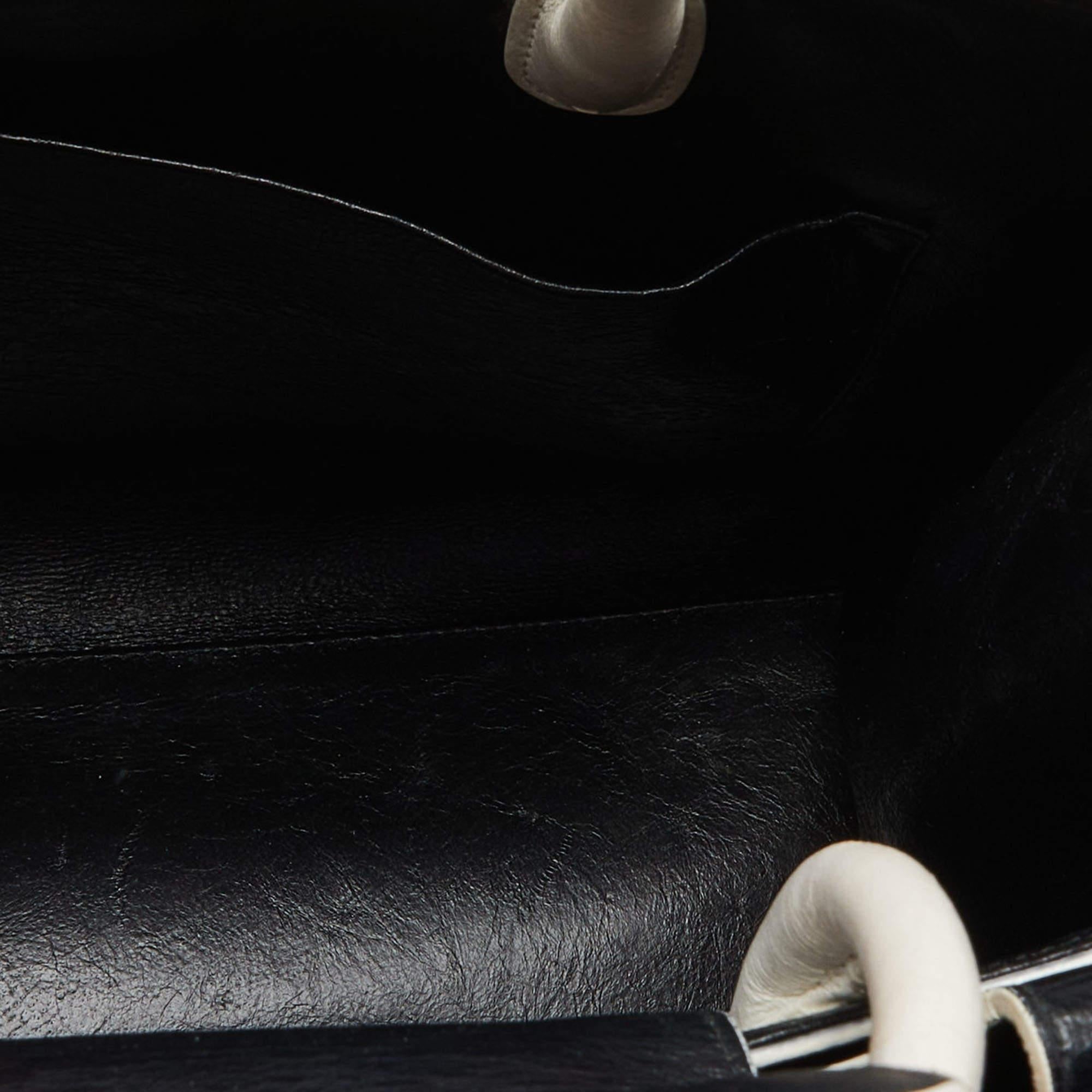 Dior Black/White Leather Medium Diorever Bag 5