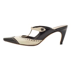 Dior Black/White Leather Spectadior Mules Size 40