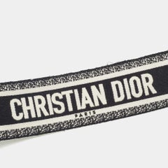 Dior Black/White Logo Canvas and Leather Shoulder Bag Strap
