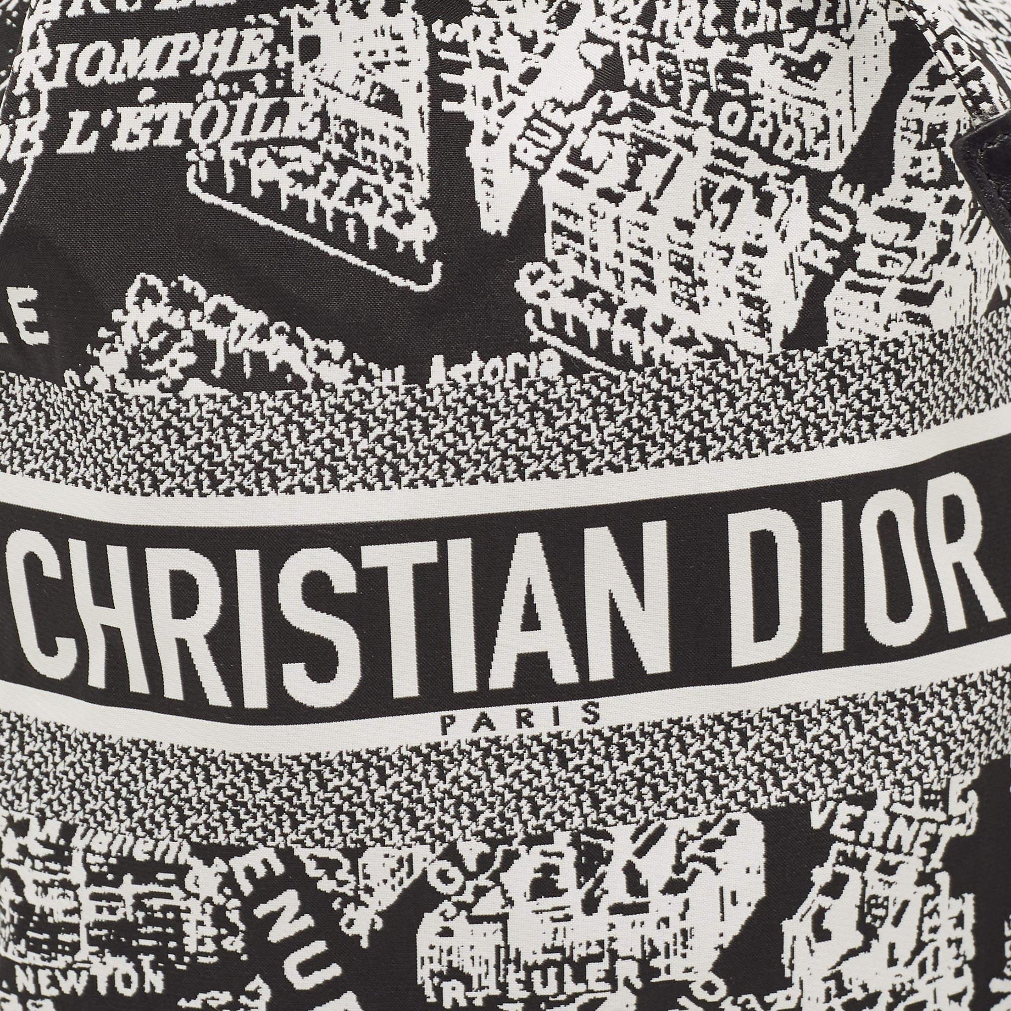 Dior Black/White Plan De Paris Nylon Diortravel Pouch 6
