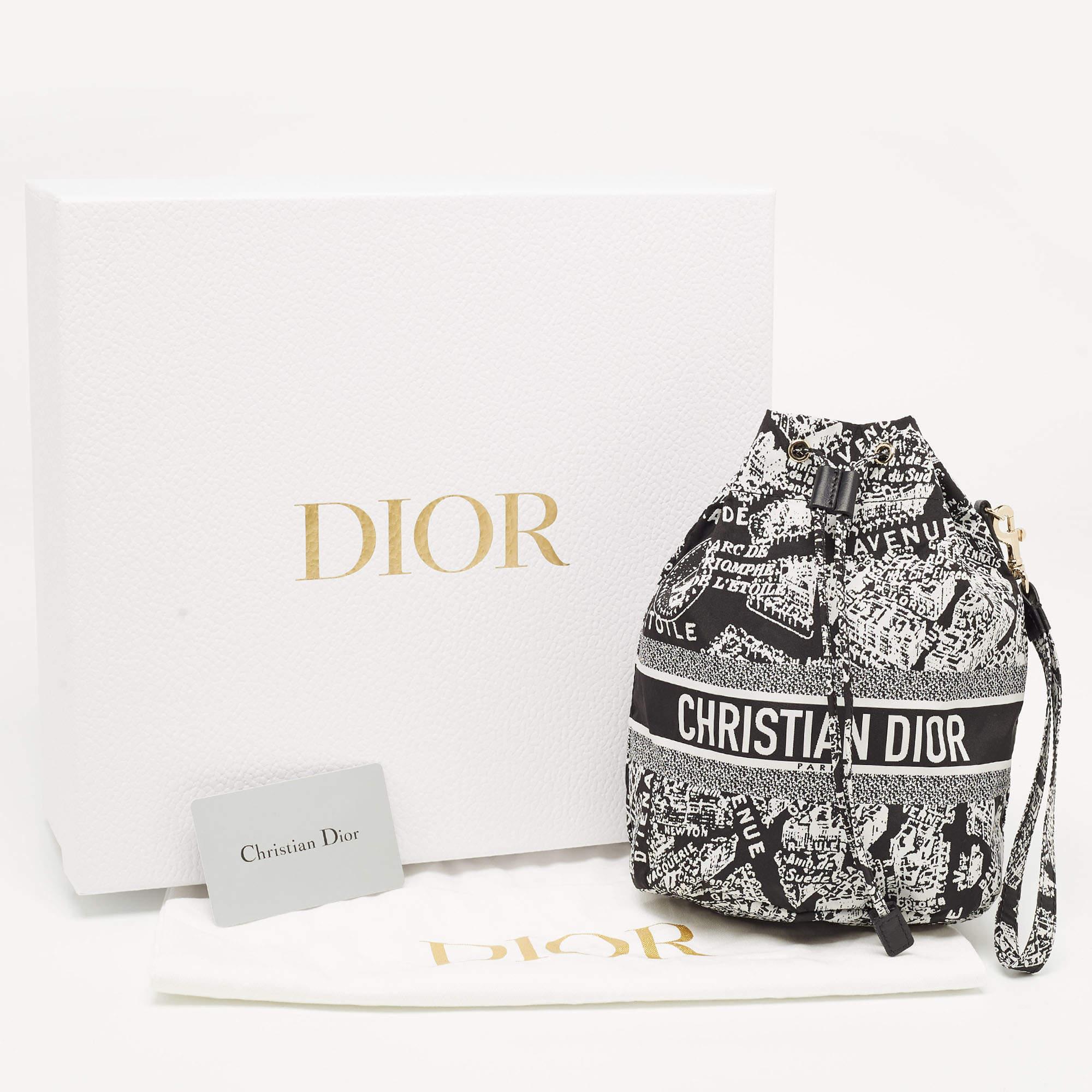 Dior Black/White Plan De Paris Nylon Diortravel Pouch 7