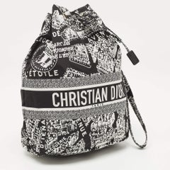 Dior Black/White Plan De Paris Nylon Diortravel Pouch