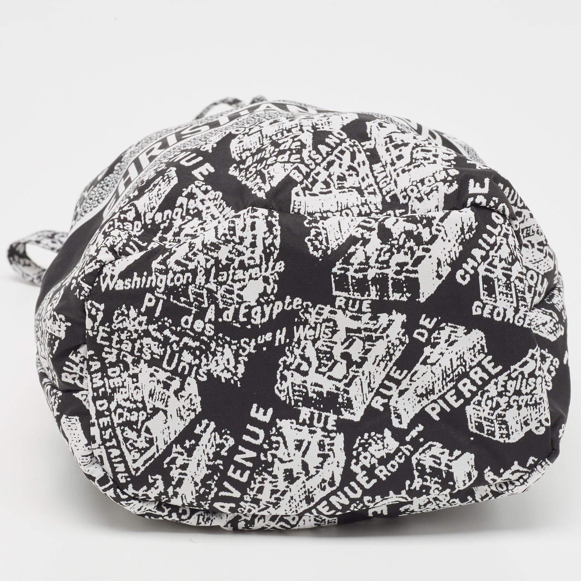 Women's Dior Black/White Plan De Paris Nylon Diortravel Pouch For Sale