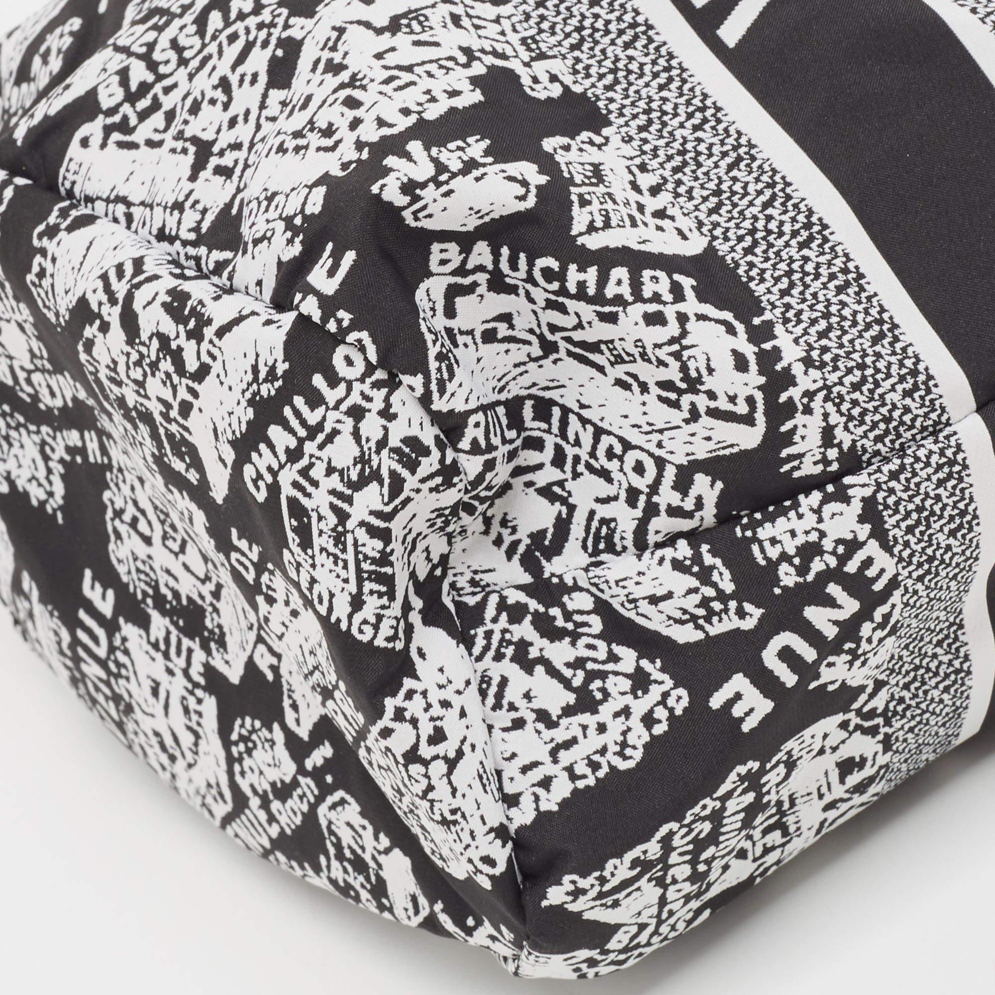 Dior Black/White Plan De Paris Nylon Diortravel Pouch For Sale 1