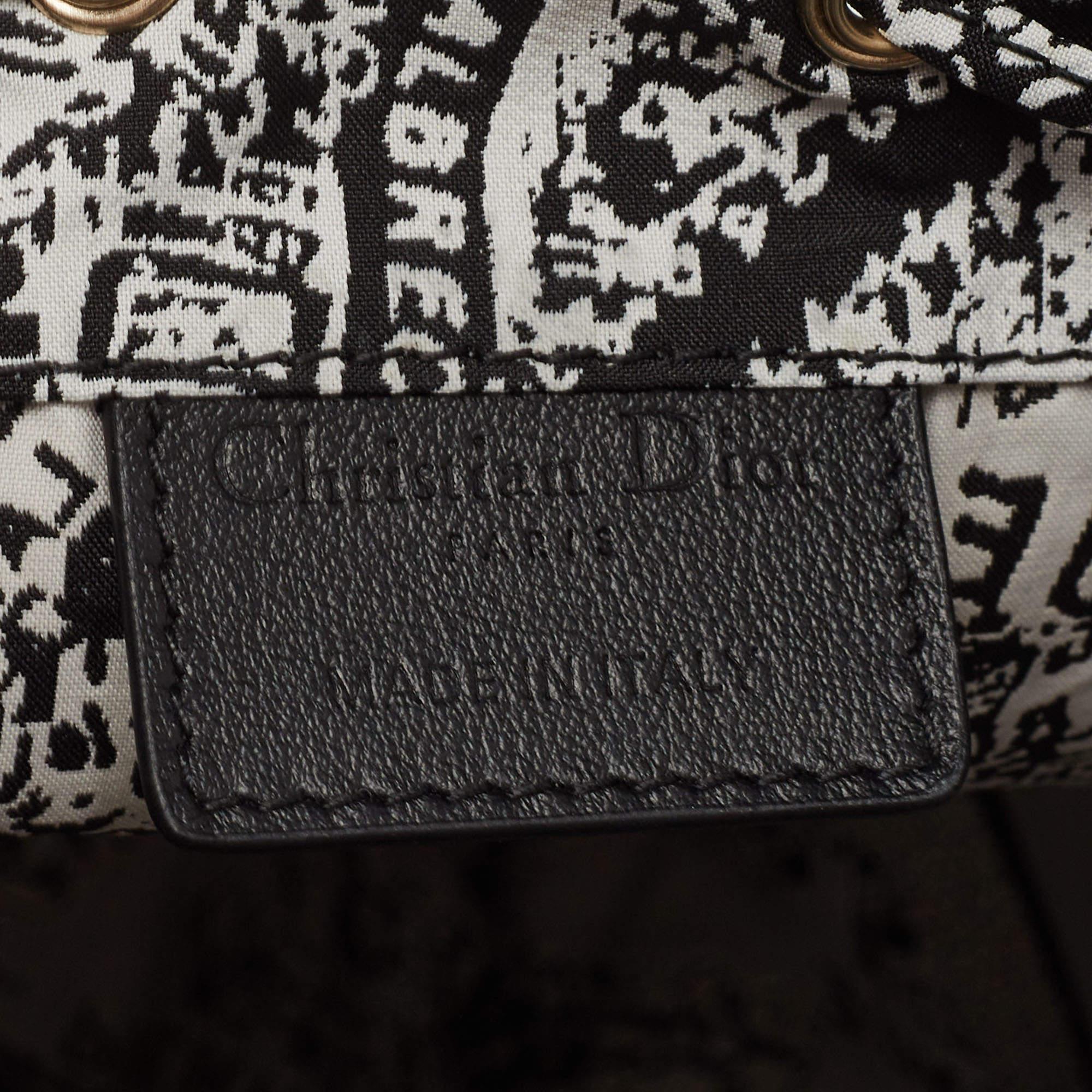 Dior Black/White Plan De Paris Nylon Diortravel Pouch 5