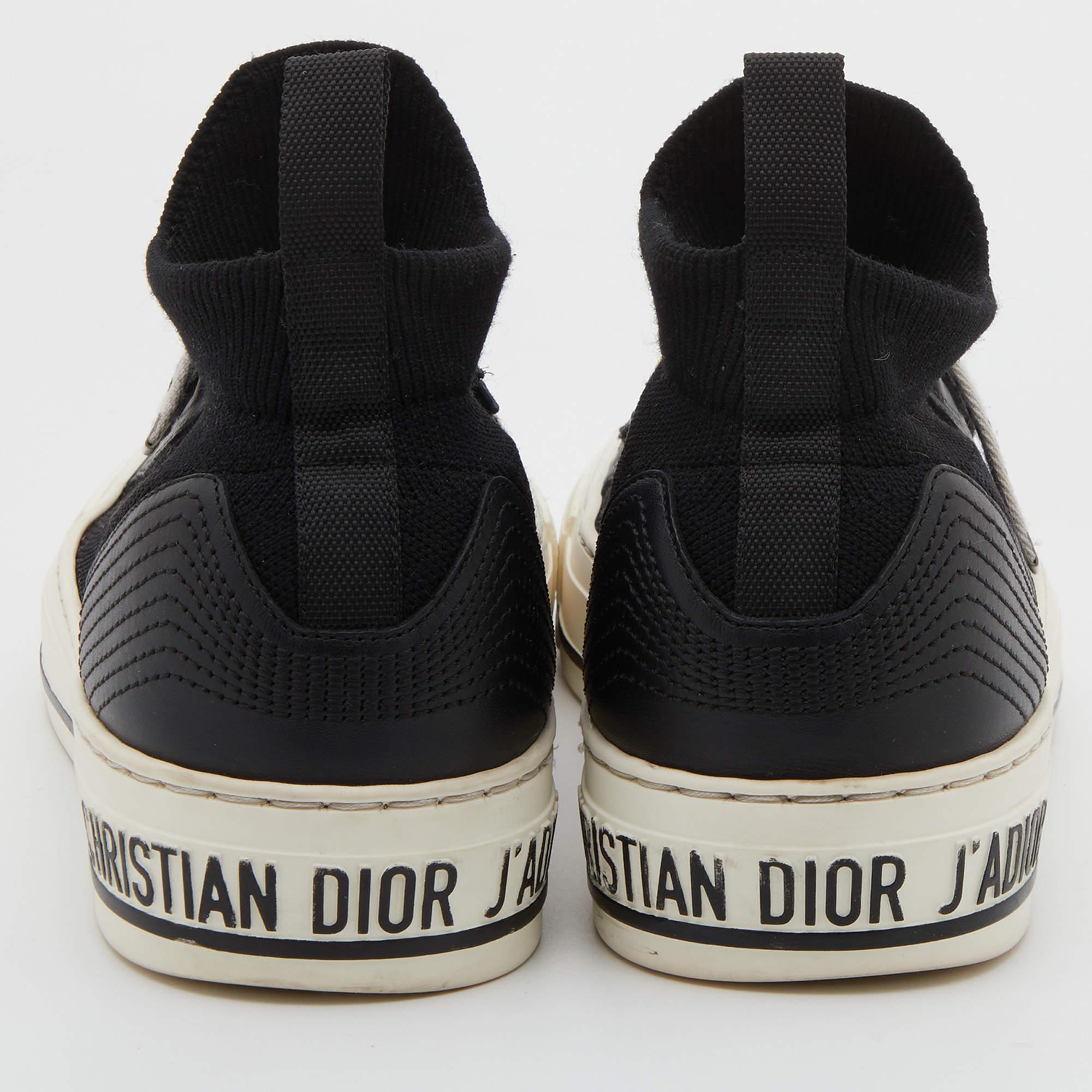 Dior Black/White Technical Knit and Leather Walk'n'Dior  Sneakers Size 36 4