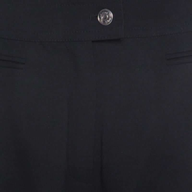 Dior Schwarze Hose mit geflochtenem Wollbesatz ausgestellt L im Angebot 2