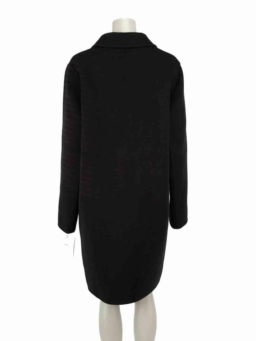Dior Black Wool Double Breast Oblique Lined Coat Size XXXL In Excellent Condition In London, GB