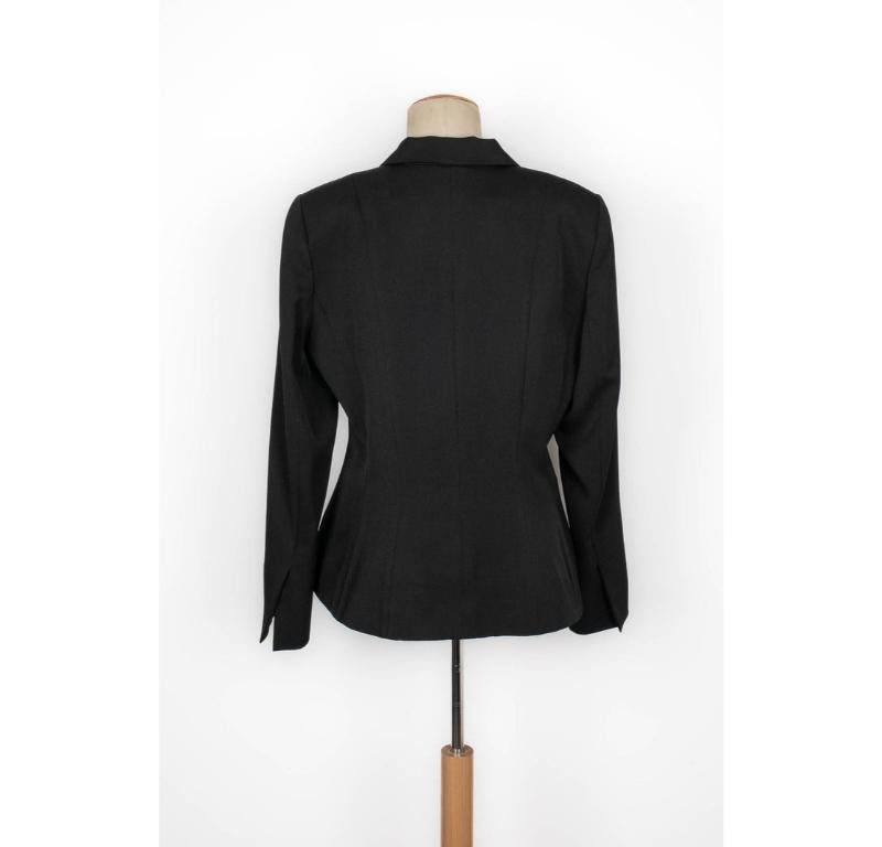 Dior Black Wool Jacket with a Powder Pink Silk Lining, 2016 In Excellent Condition For Sale In SAINT-OUEN-SUR-SEINE, FR