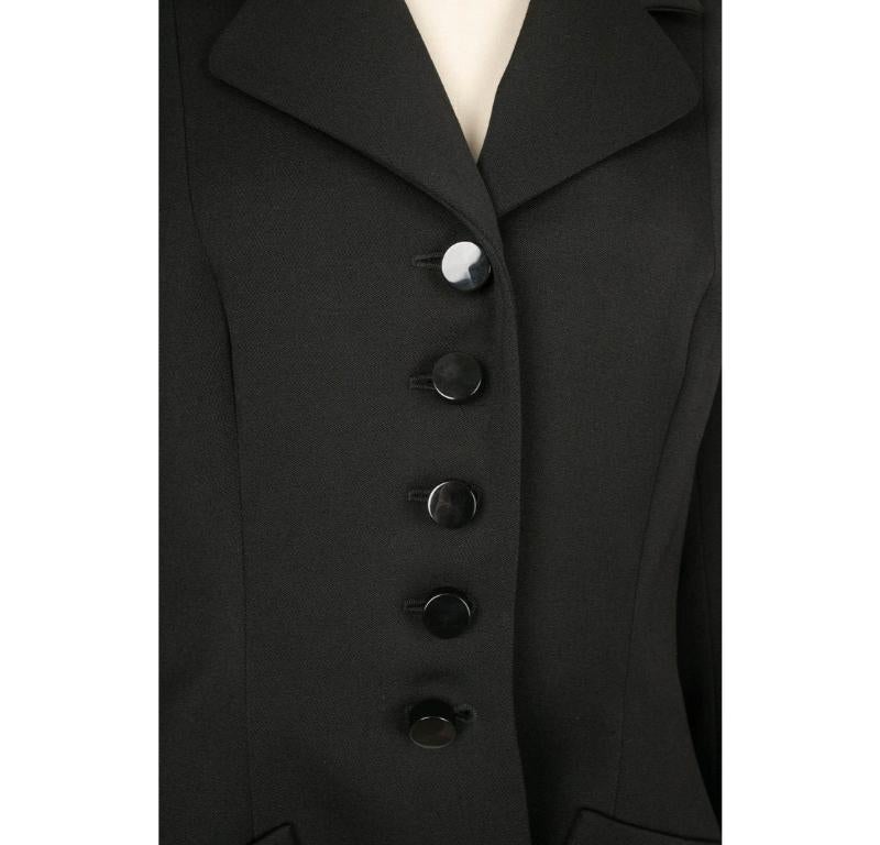 Dior Black Wool Jacket with a Powder Pink Silk Lining, 2016 For Sale 1