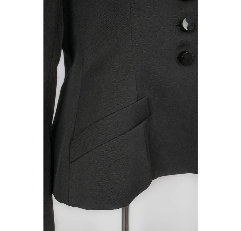 Dior Black Wool Jacket with a Powder Pink Silk Lining, 2016 For Sale 2