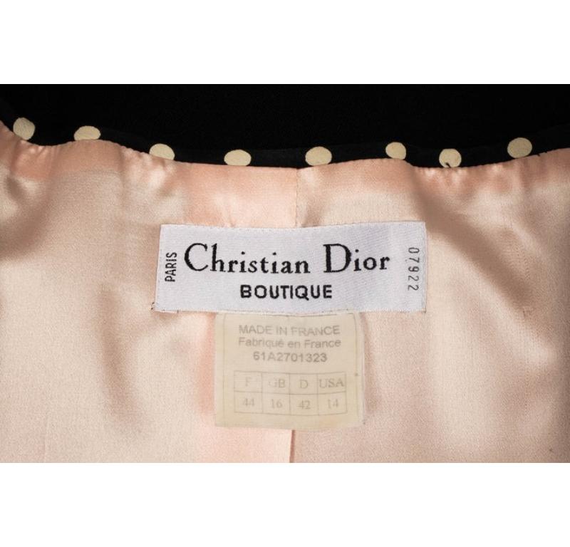 Dior Black Wool Jacket with a Powder Pink Silk Lining, 2016 For Sale 5