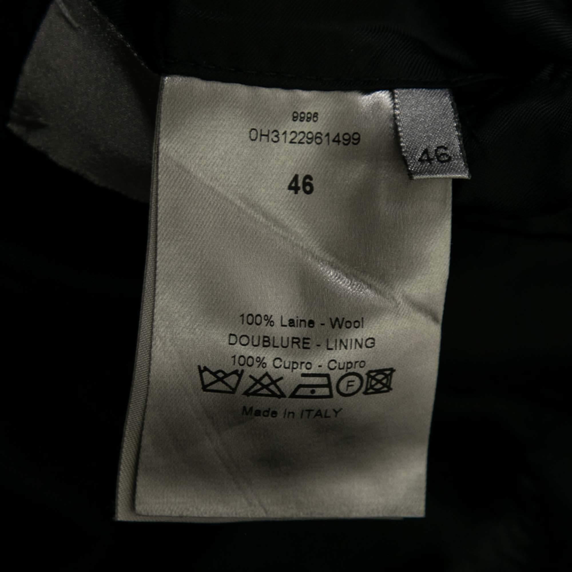 Dior Black Wool Long Sleeve Blazer XL In Good Condition For Sale In Dubai, Al Qouz 2