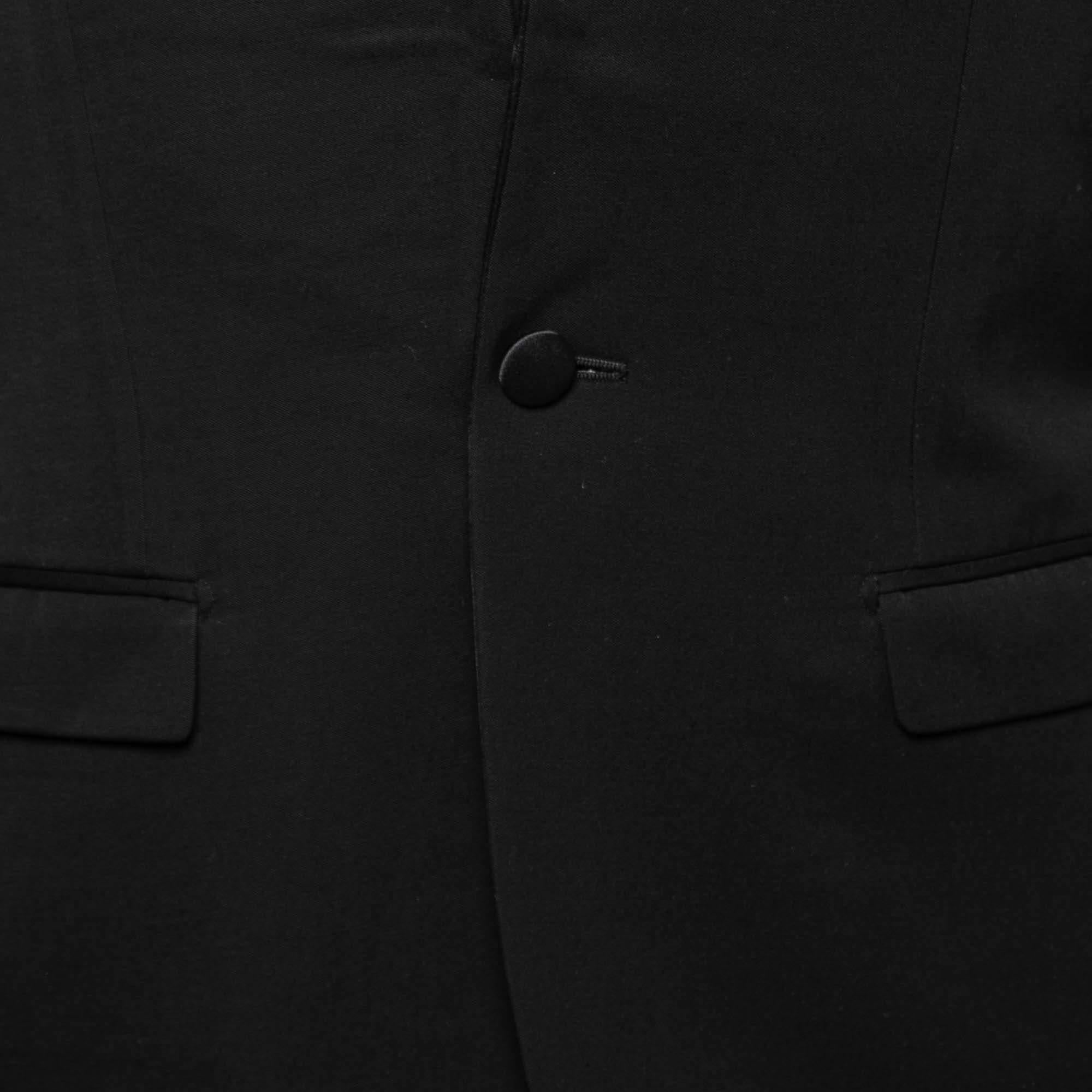 Dior Black Wool Long Sleeve Blazer XL For Sale 2