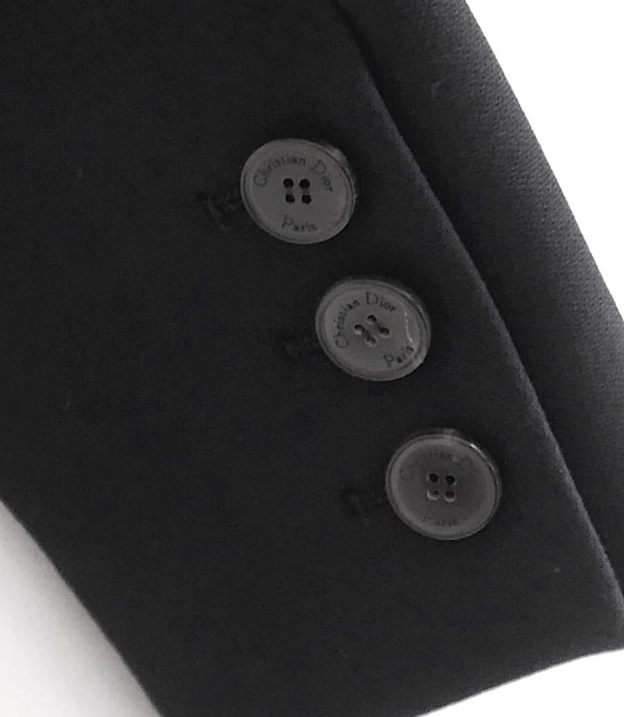 Nero Dior Giacca nera con colletto alla Nehru in lana in vendita