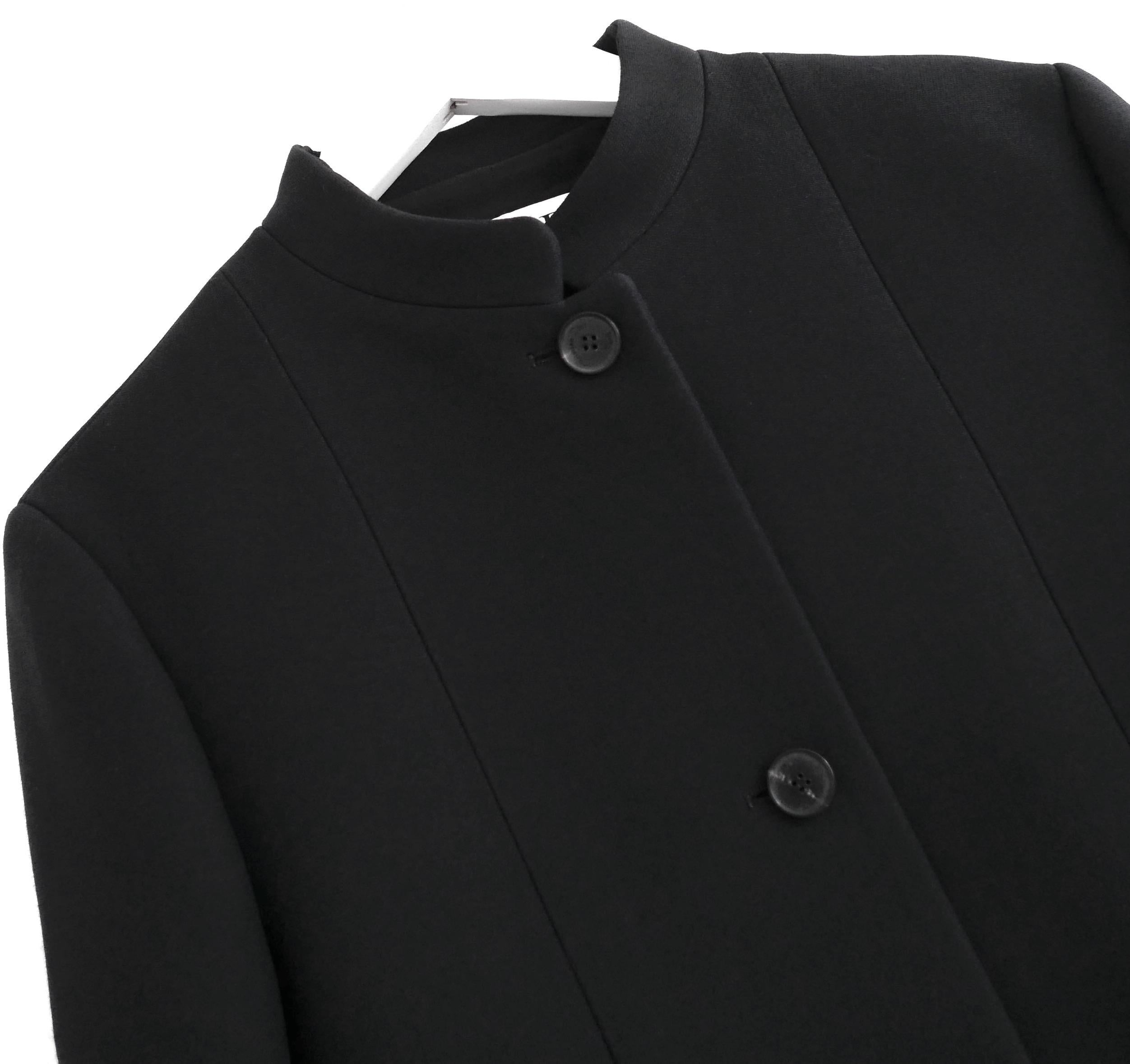 Donna Dior Giacca nera con colletto alla Nehru in lana in vendita