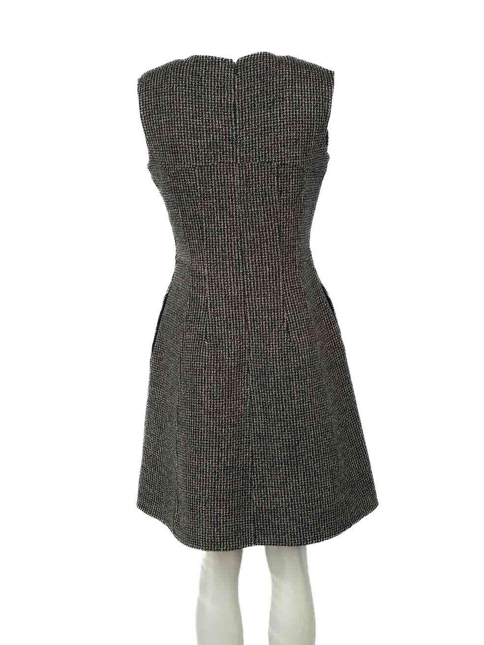 Dior Black Wool Round Neckline Mini Dress Size M In Excellent Condition For Sale In London, GB