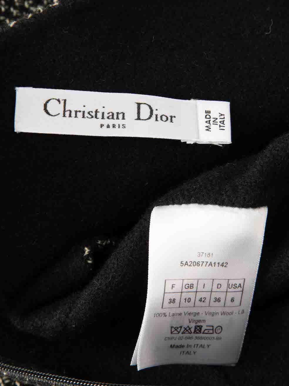 Dior Black Wool Round Neckline Mini Dress Size M For Sale 1