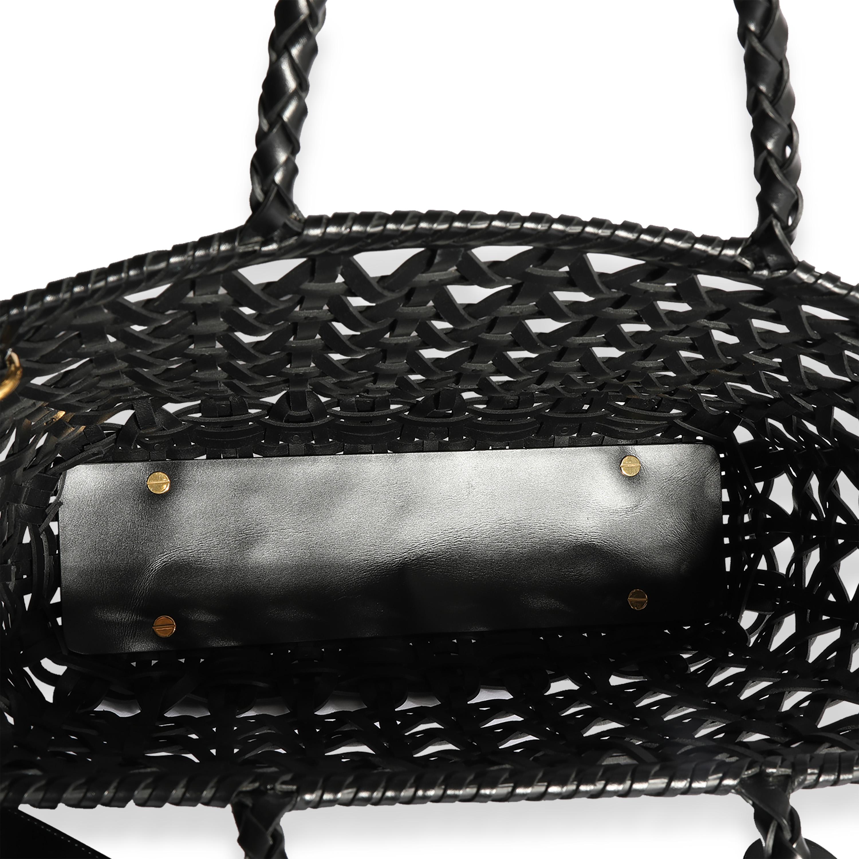 Listing Title: Dior Black Woven Leather Large Lady Dior Bag
SKU: 124350
Condition: Pre-owned 
Handbag Condition: Very Good
Condition Comments: Very Good Condition. Light scuffing at exterior and light fraying. Scuffing and wrinkling at