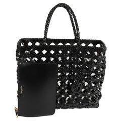 Dior Black Woven Leather Large Lady Dior Bag