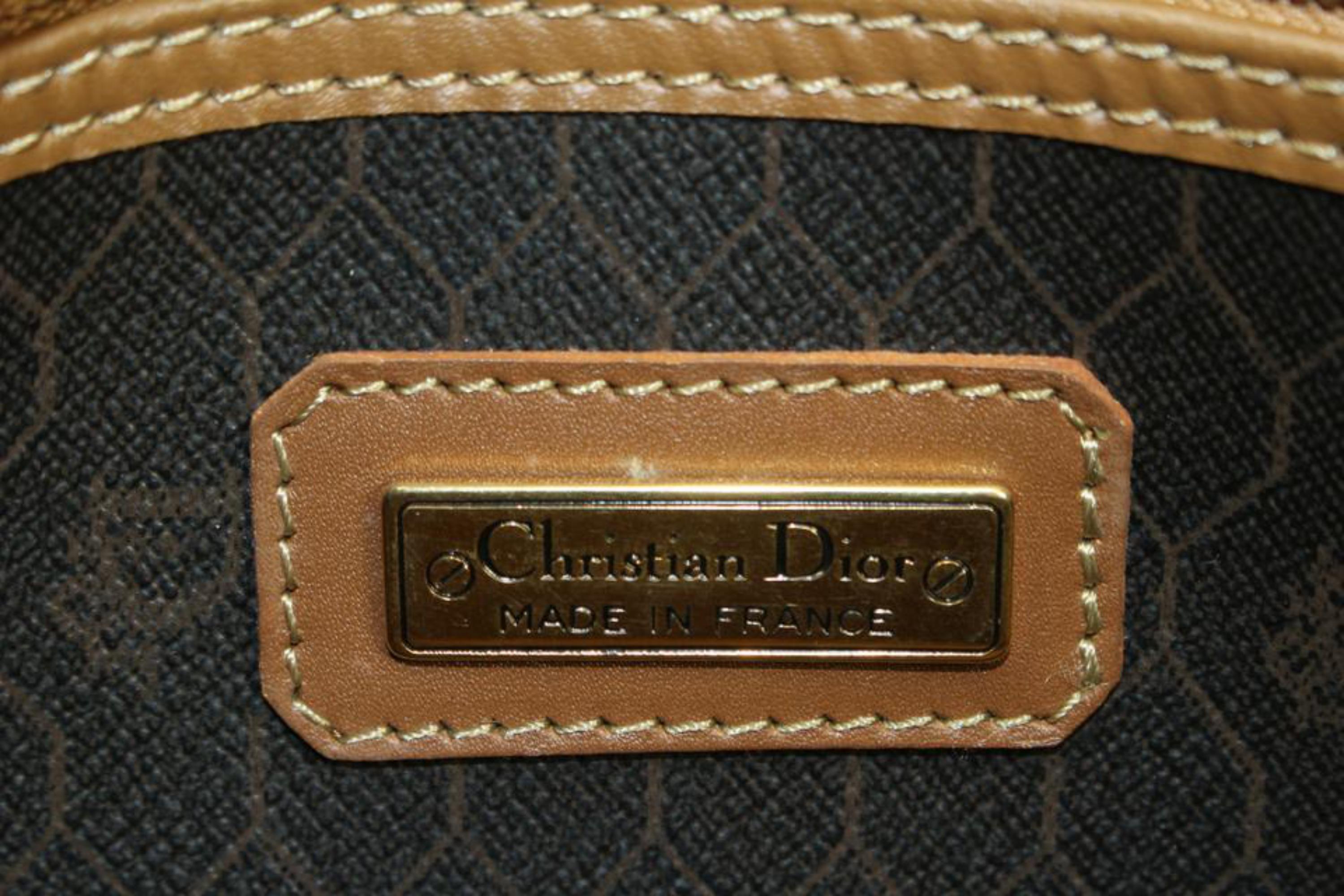 Dior Schwarz x Braun Wabenförmiges Monogramm Trotter Boston Duffle Bag 79d422s Damen im Angebot