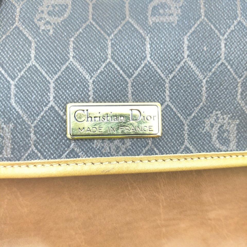 Dior Black x Brown Honeycomb Monogram Trotter Crossbody Flap Bag  863267 2