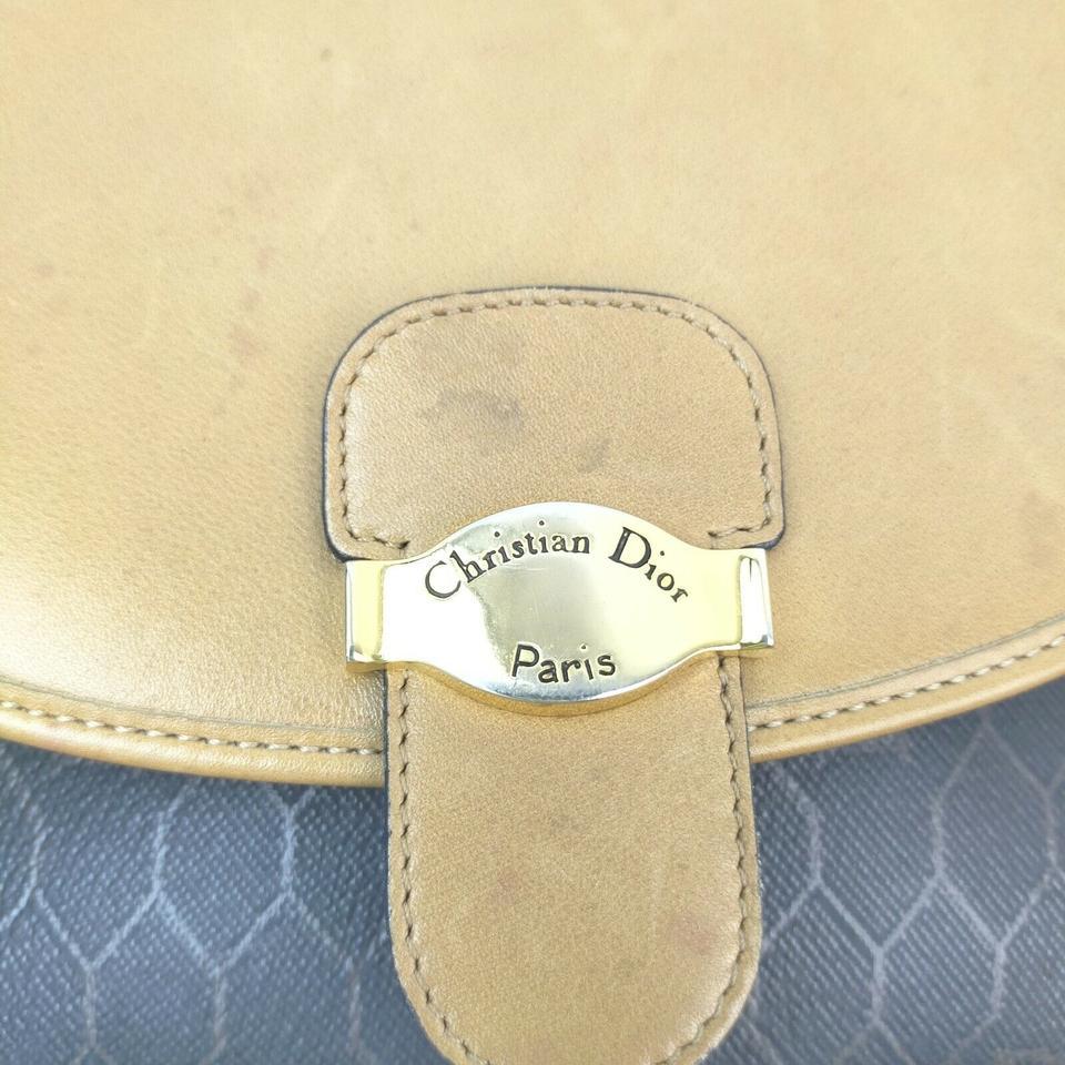 Dior Black x Brown Honeycomb Monogram Trotter Crossbody Flap Bag  863267 4