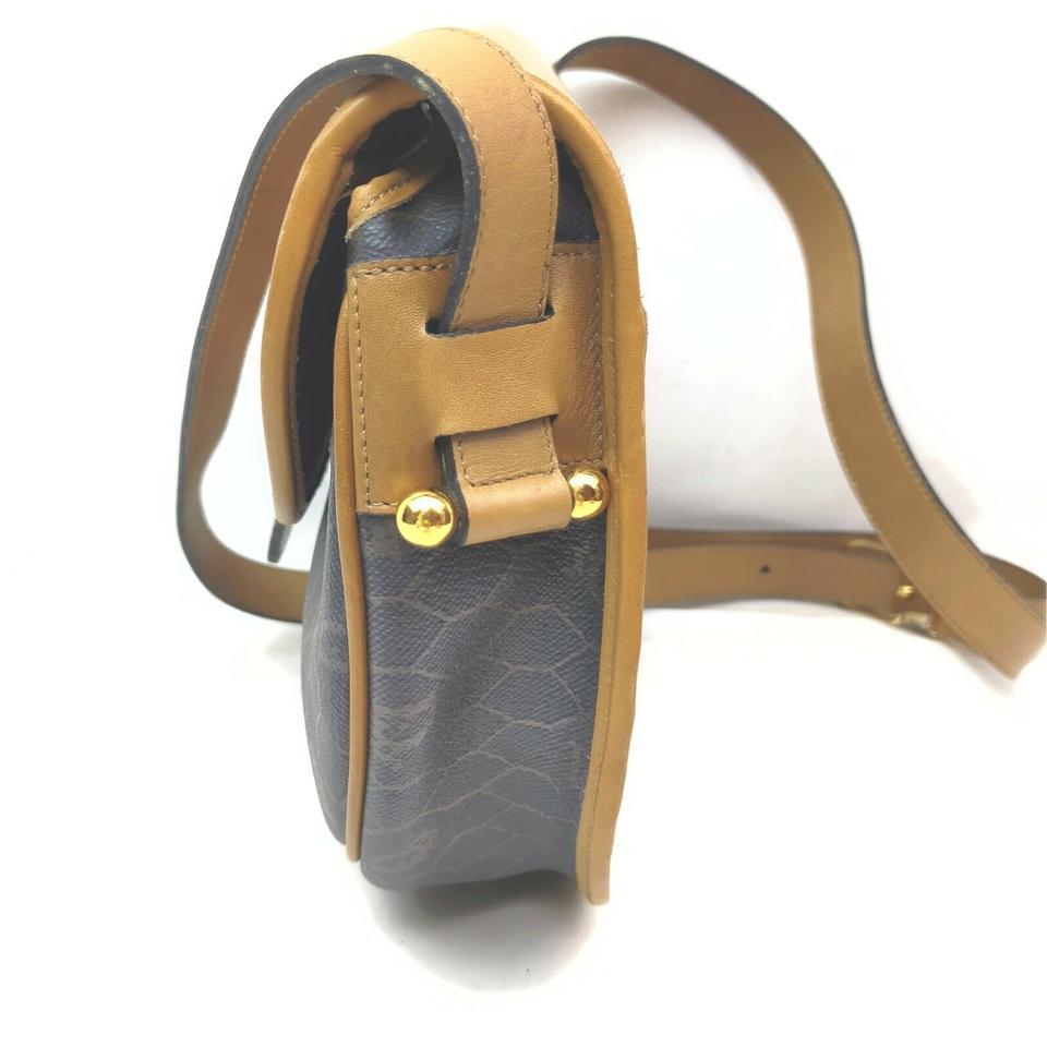 Dior Black x Brown Honeycomb Monogram Trotter Crossbody Flap Bag  863267 In Good Condition In Dix hills, NY
