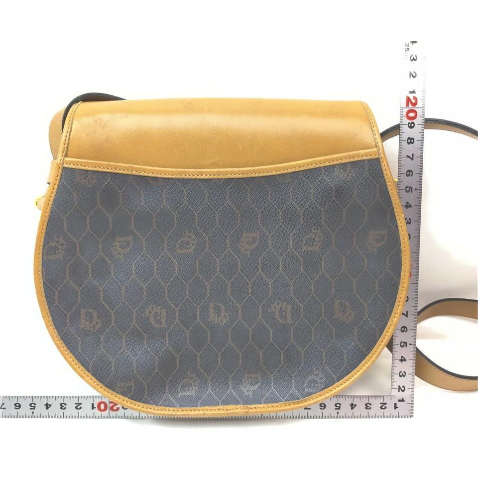 Dior Black x Brown Honeycomb Monogram Trotter Crossbody Flap Bag  863267 1