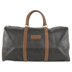 Dior Black x Brown Monogram Honeycomb Trotter Boston Duffle Bag 1216d26