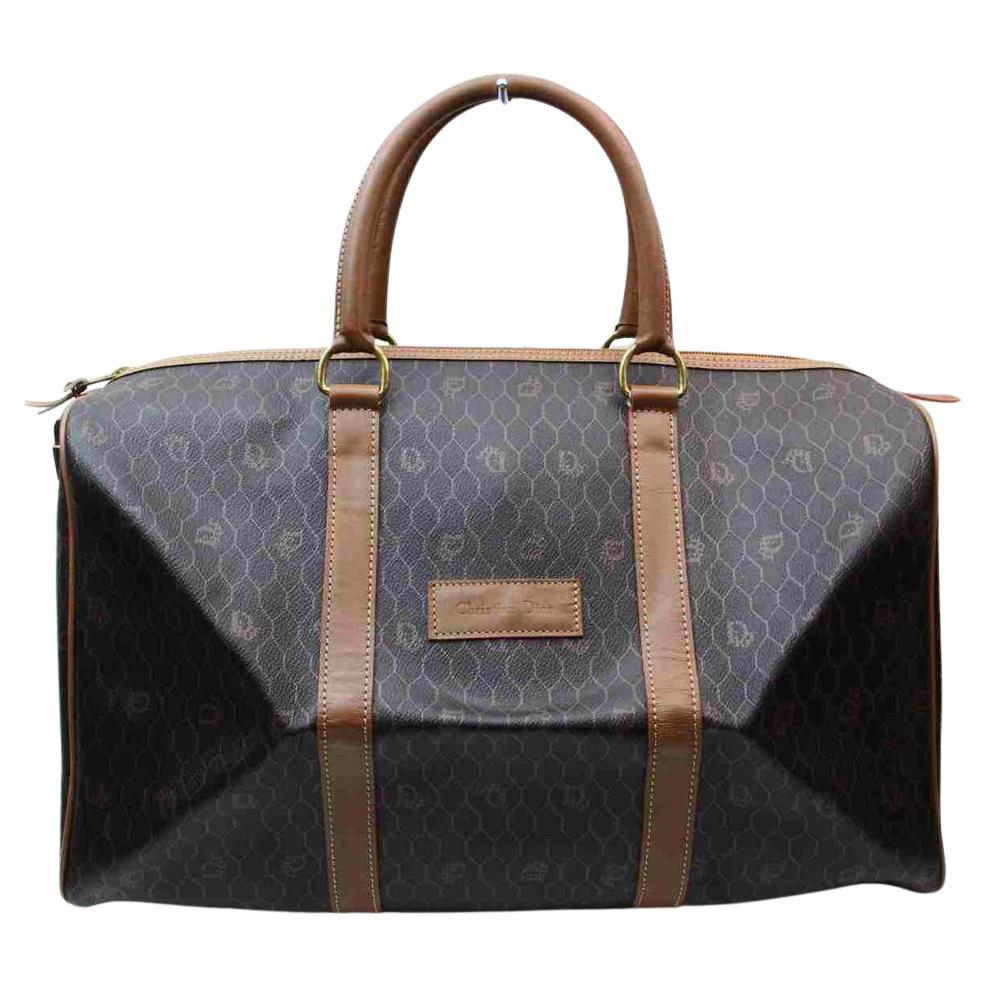 Dior Black x Brown Monogram Macadam Boston Duffle 860605
