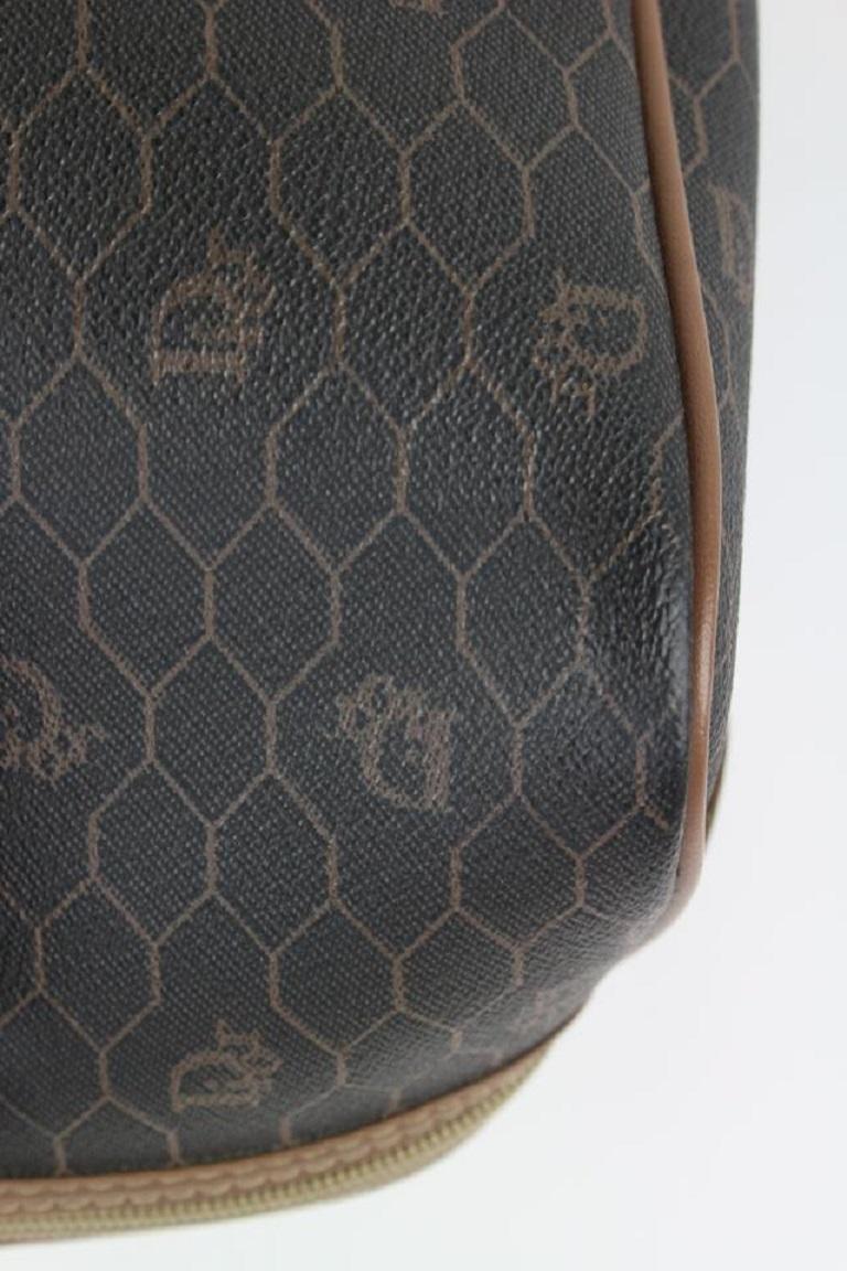 Dior - Sac Boston Monogram Trotter Honeycomb noir et marron 1DR99 en vente 6