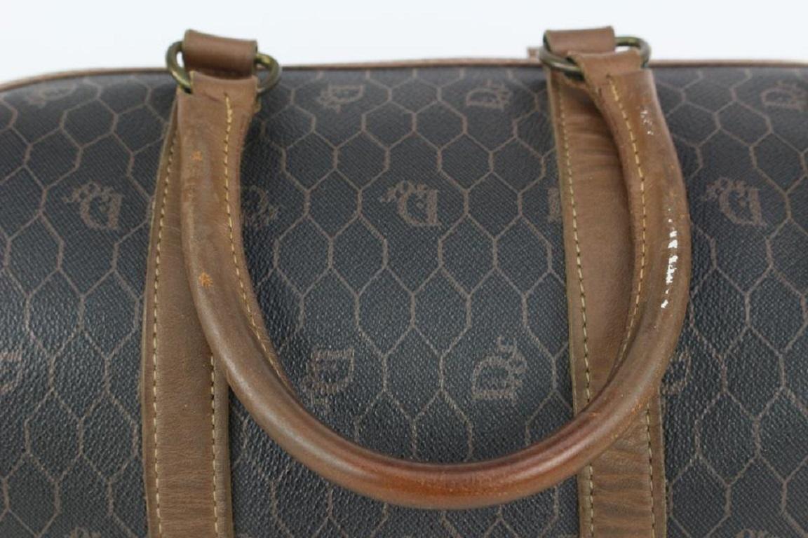 Dior - Sac Boston Monogram Trotter Honeycomb noir et marron 1DR99 en vente 7