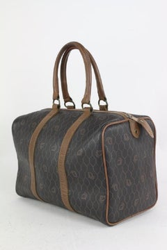 Dior Black x Brown Monogram Trotter Honeycomb Boston Bag 1DR99