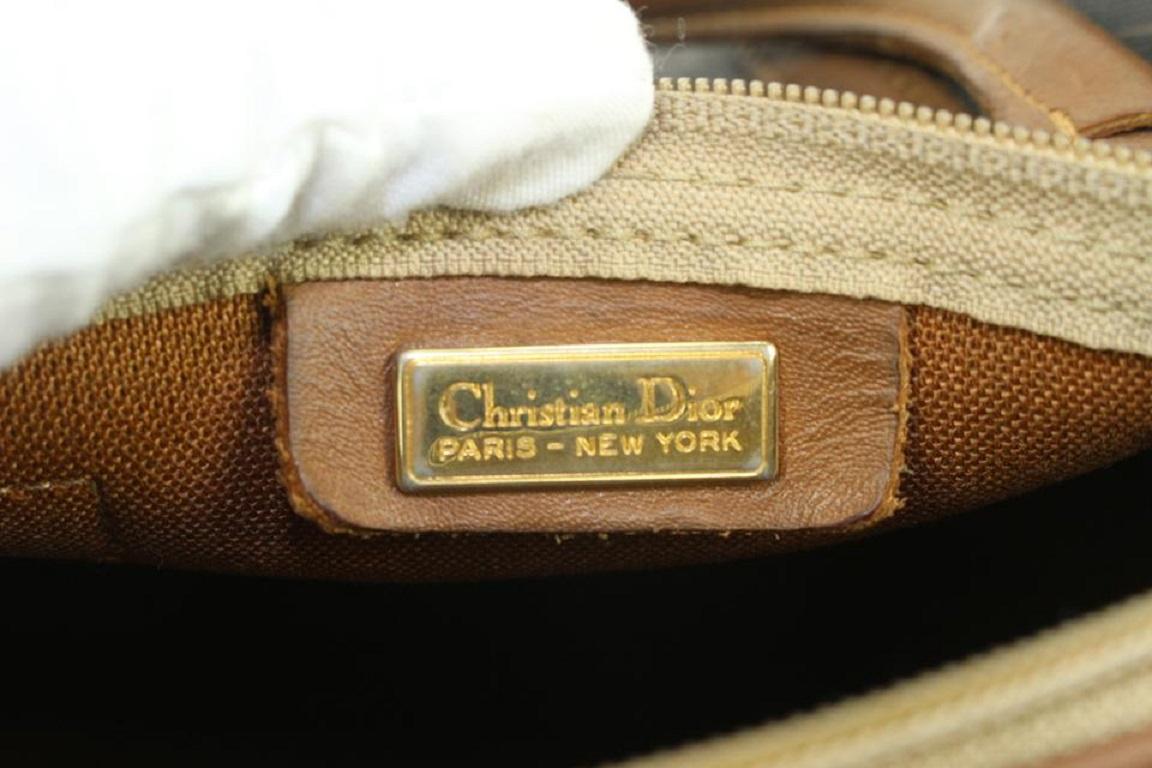 Dior Black x Brown Monogram Trotter Honeycomb Boston Bag 1DR99 In Good Condition For Sale In Dix hills, NY
