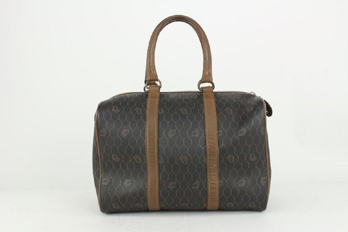 Dior Black x Brown Monogram Trotter Honeycomb Boston Bag 1DR99 3
