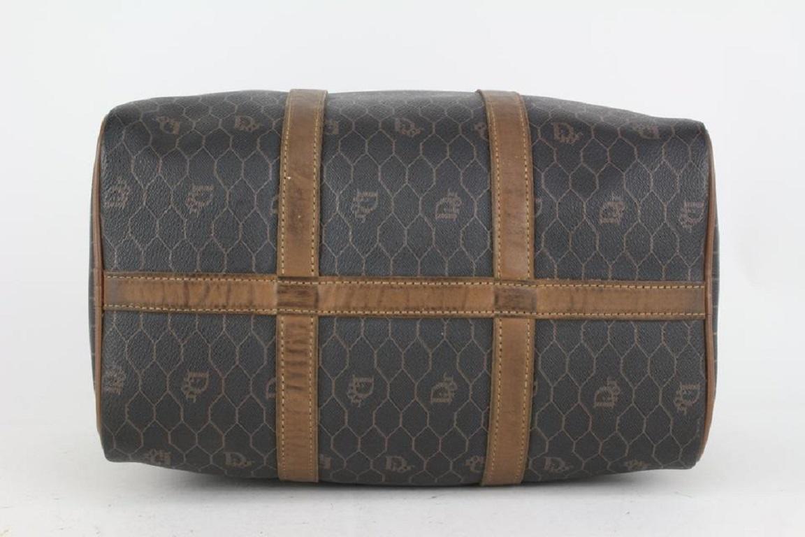 Dior Black x Brown Monogram Trotter Honeycomb Boston Bag 1DR99 5