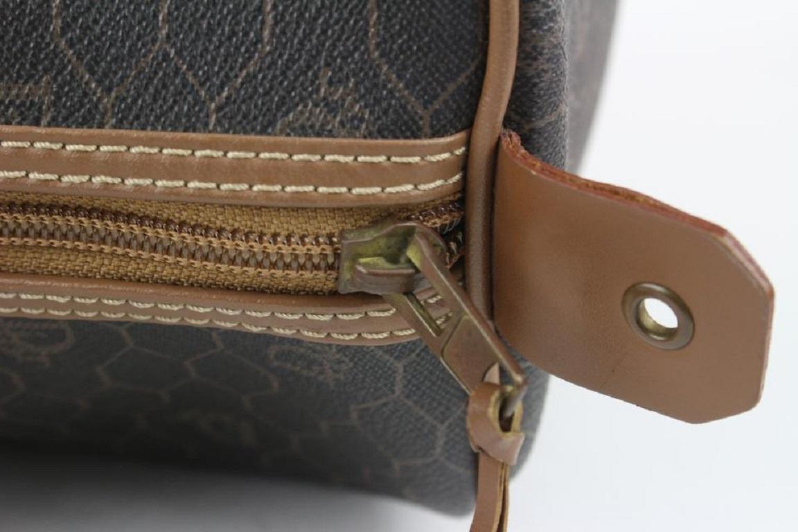 Dior Black x Brown Monogram Trotter Honeycomb Boston Duffle Bag 1013d12 4