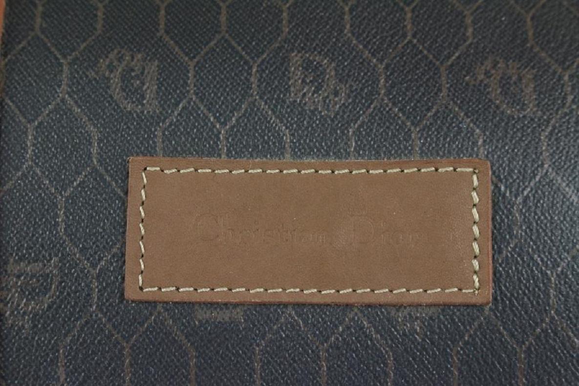 Dior Black x Brown Monogram Trotter Honeycomb Boston Duffle Bag 1025d1 For Sale 1