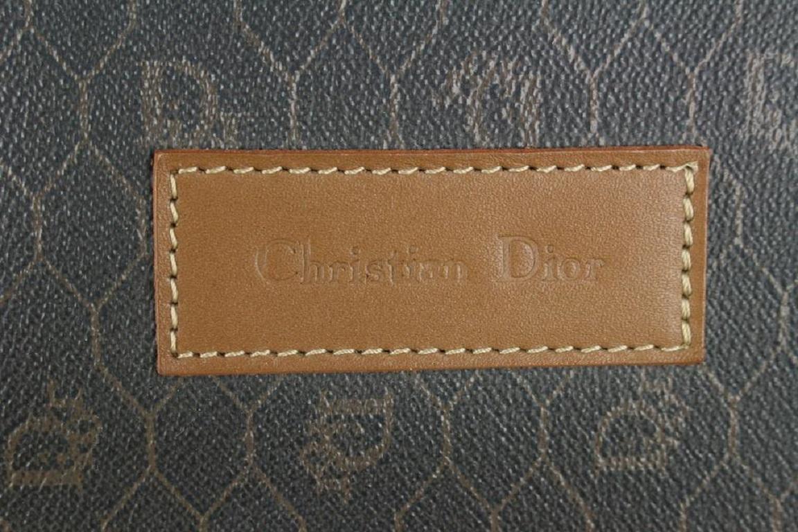 Dior Black x Brown Monogram Trotter Honeycomb Boston Duffle Bag 7CD1020 In Good Condition In Dix hills, NY