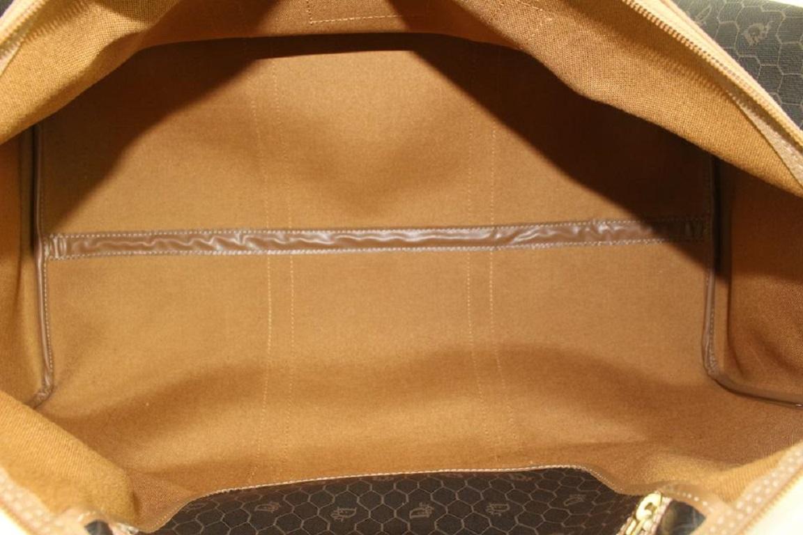 Women's Dior Black x Brown Monogram Trotter Honeycomb Boston Duffle Bag 7CD1020