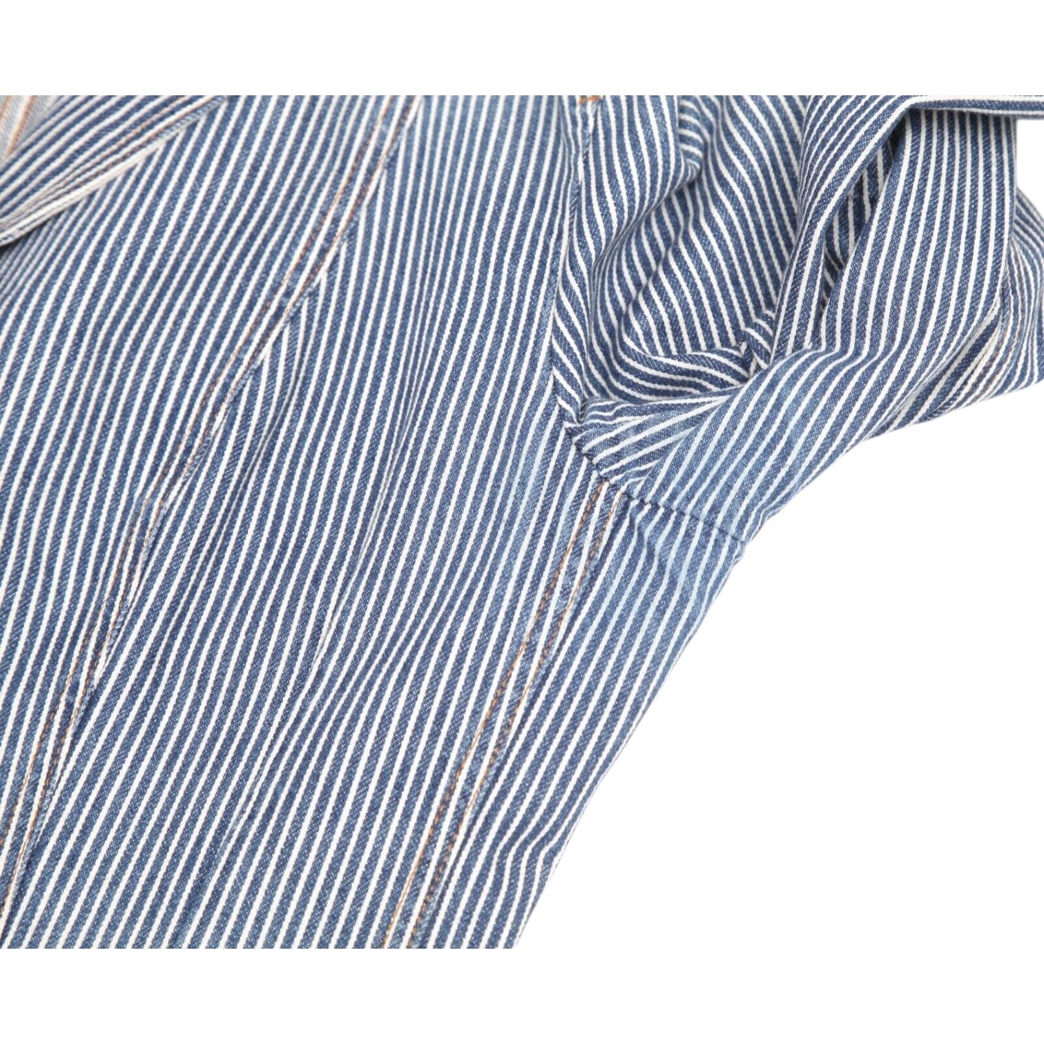DIOR Blazer Denim Coat BAR JACKET Striped Blue White Cotton US 14 F 46 $4300 For Sale 5