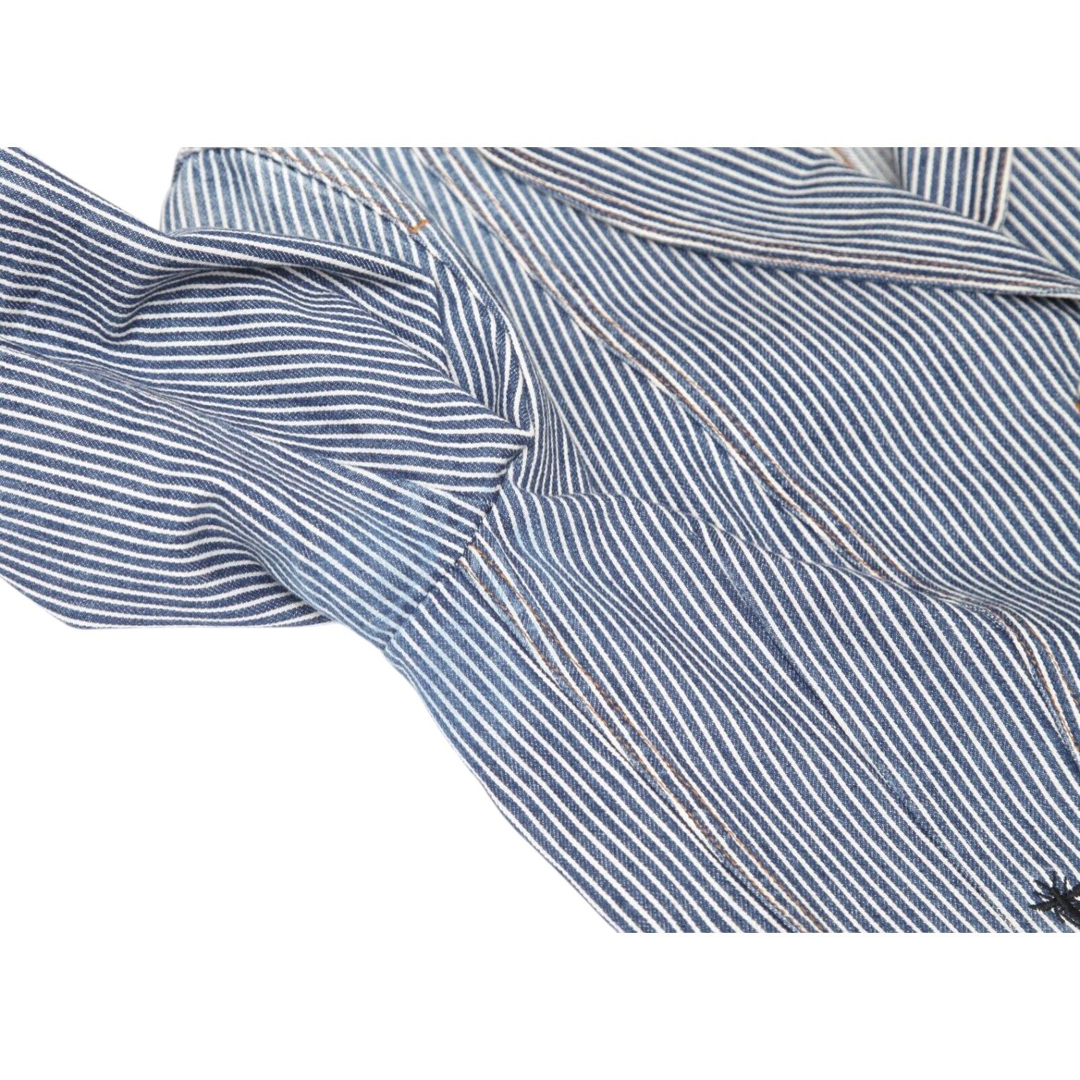 DIOR Blazer Denim Coat BAR JACKET Striped Blue White Cotton US 14 F 46 $4300 For Sale 4