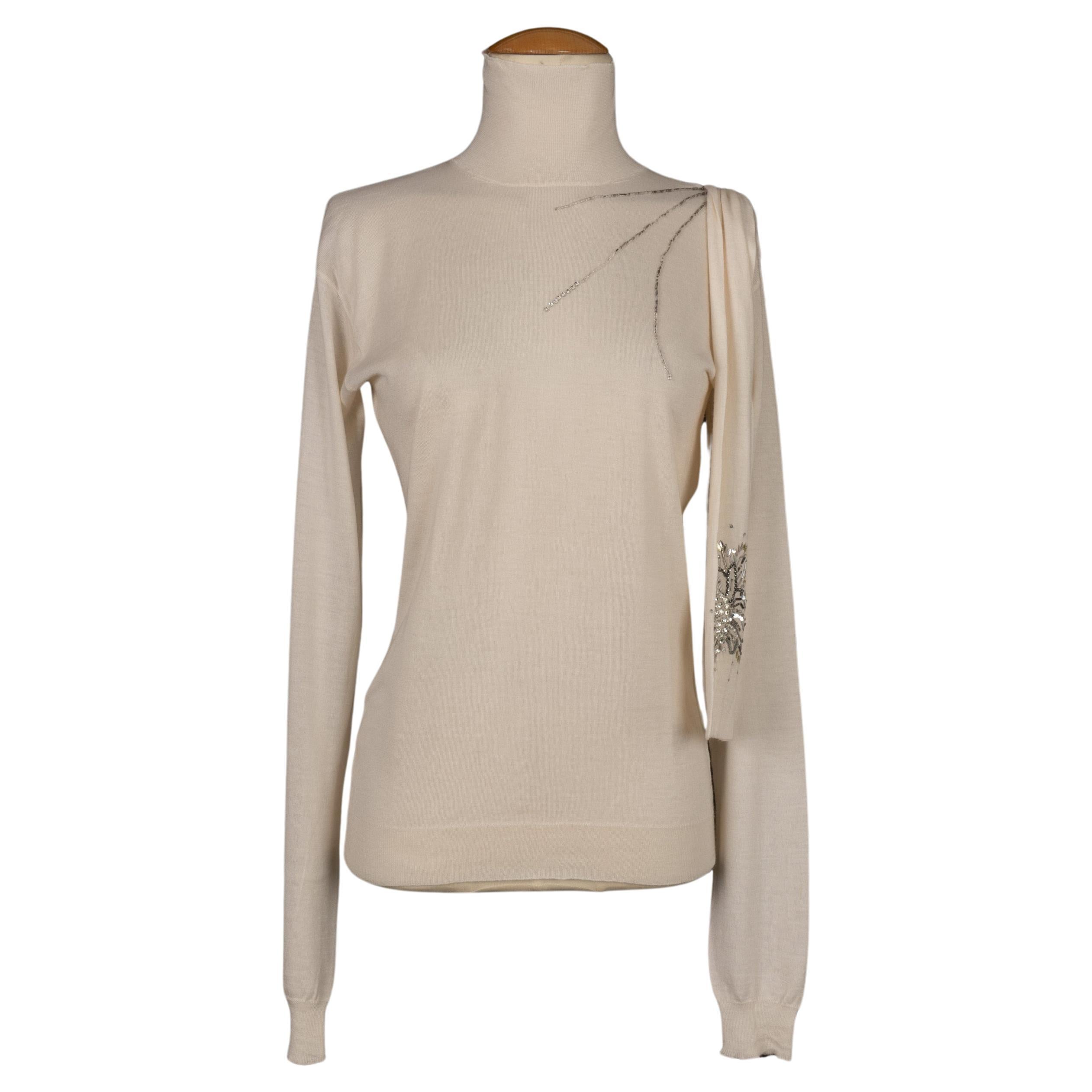 Dior Blended Cashmere Sweater Sewn with Pearls Fall, 2007 For Sale